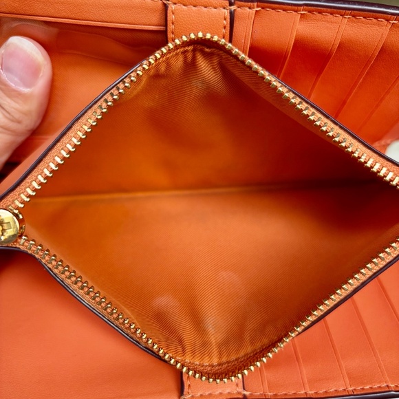 COACH Womens Faded Blush Pebbled Leather Snap Closure Wallet - Picture 7 of 14